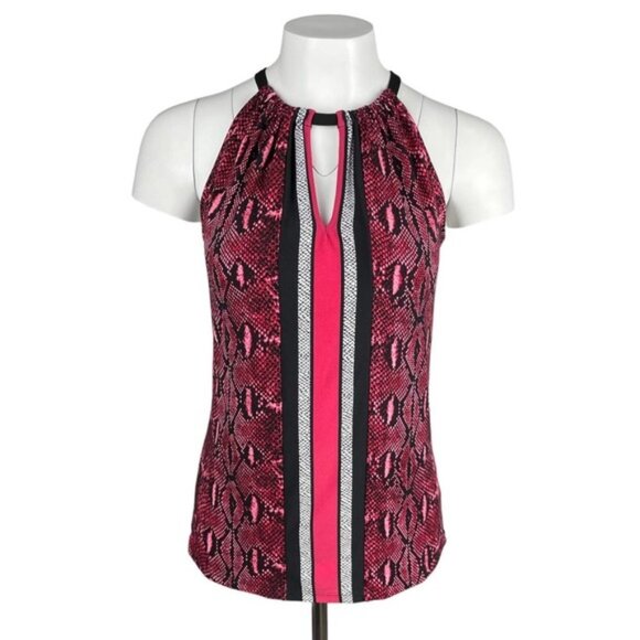 MICHAEL Michael Kors Snakeskin Sleeveless Blouse Sz XS - Picture 1 of 5